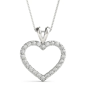 Salina Lab-Created Diamond Round cut 4 Prong  Heart Necklace