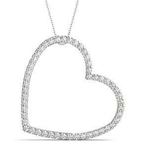 Tresha Lab-Created Diamond Round cut 4 Prong  Heart Necklace