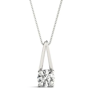 Richardine Lab-Created Diamond Round cut 4 Prong  Solitaire Pendant Necklace