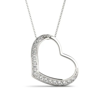 Jessy Lab-Created Diamond Round cut Pave Set Heart Necklace