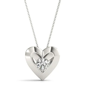 Richolda Natural Diamond Round cut Bezel Set  Solitaire Pendant Necklace