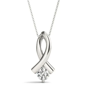 Rilletta Natural Diamond Round cut Prong Set Solitaire Pendant Necklace