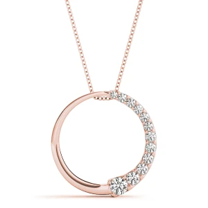 Dylan Lab-Created Diamond Rose Gold Pave Set Journey Pendant Necklace