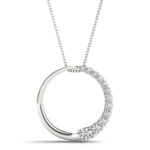 Dylan Lab-Created Diamond Silver Pave Set Journey Pendant Necklace
