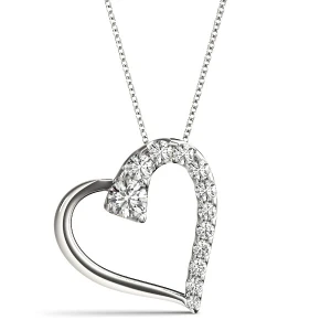 Saina Lab-Created Diamond Round cut 4 Prong  Heart Necklace