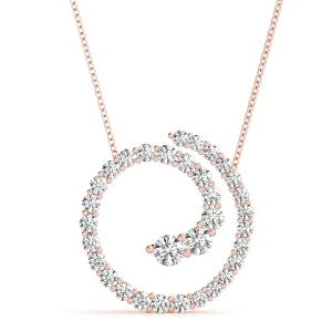 Jasper Lab-Created Diamond Rose Gold Prong Set Journey Pendant Necklace