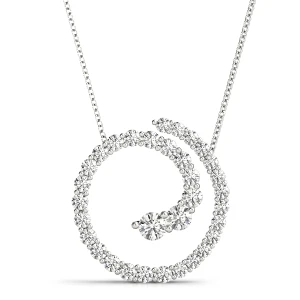 Jasper Lab-Created Diamond Silver Prong Set Journey Pendant Necklace