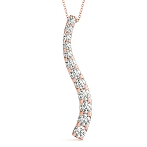 Byron Lab-Created Diamond Rose Gold Bezel Set Journey Pendant Necklace