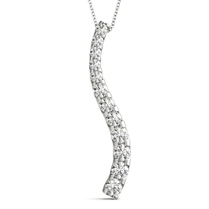 Byron Lab-Created Diamond Silver Bezel Set Journey Pendant Necklace