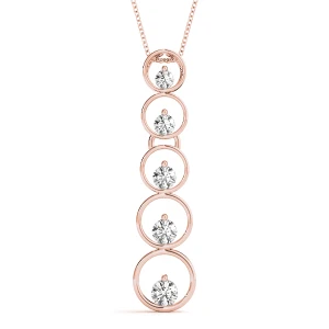 Heath Lab-Created Diamond Rose Gold Bezel Set Journey Pendant Necklace