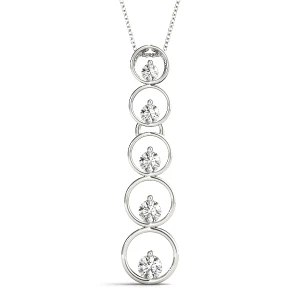 Heath Lab-Created Diamond Silver Bezel Set Journey Pendant Necklace