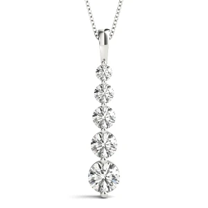 Carter Natural Diamond Silver Prong Set Journey Pendant Necklace