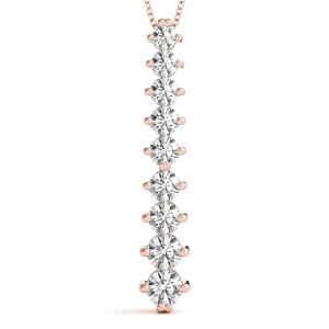 Clyde Lab-Created Diamond Rose Gold Pave Set Journey Pendant Necklace