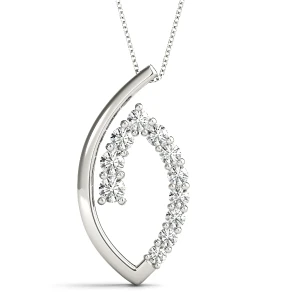 Vernon Lab-Created Diamond Silver Pave Set Journey Pendant Necklace