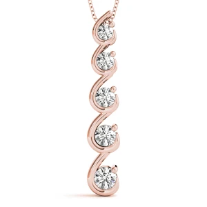 Wilson Natural Diamond Rose Gold Journey Pendant Necklace