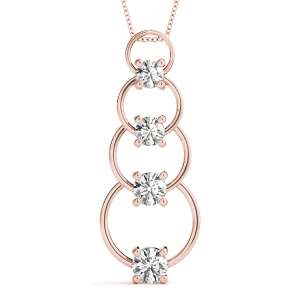 Ellis Natural Diamond Rose Gold Bezel Set Journey Pendant Necklace