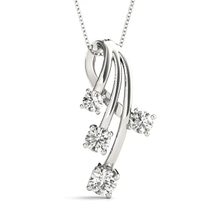Ronnie Natural Diamond Silver Bezel Set Journey Pendant Necklace