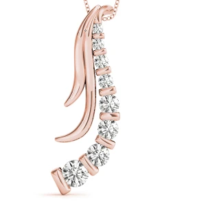 Wynston Natural Diamond Rose Gold Channel Set Journey Pendant Necklace