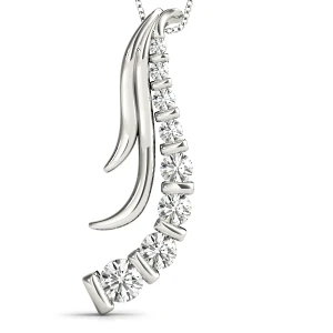 Wynston Natural Diamond Silver Channel Set Journey Pendant Necklace