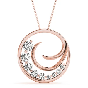 Harvey Natural Diamond Rose Gold Prong Set Journey Pendant Necklace