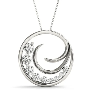 Harvey Natural Diamond Silver Prong Set Journey Pendant Necklace