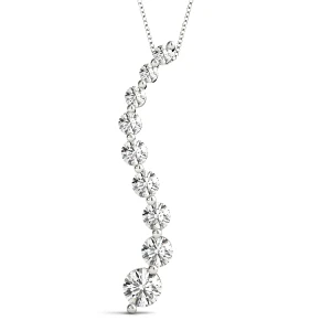 Patrick Natural Diamond Platinum Bezel Set Journey Pendant Necklace