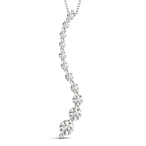 Lewis Lab Grown Diamond Platinum Prong Set Journey Pendant Necklace