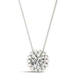Tya Natural Diamond Platinum Solitaire Pendant Necklace