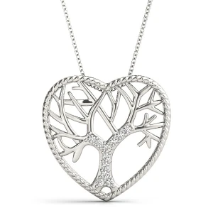 Arlin Lab-Created Diamond Round cut Shared Prong Heart Necklace