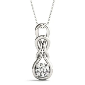 Robinia Natural Diamond Platinum 4 Prong Solitaire Pendant Necklace
