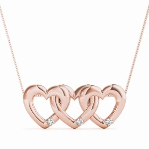 Raelyn Lab Grown Diamond Rose Gold 4 Prong Heart Necklace
