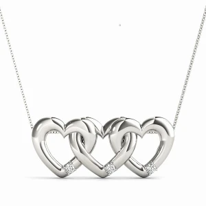 Raelyn Lab-Created Diamond Round cut 4 Prong  Heart Necklace