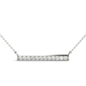 Gabrella Lab-Created Platinum Bar Set Diamond Necklace