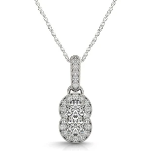 Jackson Lab-Created Diamond Platinum Prong Set Drop Pendant Necklace