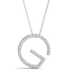 Griffin Lab-Created White Gold Prong Set Diamond Initial Necklace
