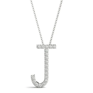 Jovian  Lab-Created White Gold Prong Set Diamond Initial Necklace