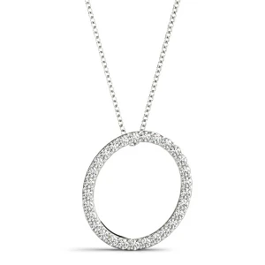 Orion Lab-Created White Gold Prong Set  Diamond Initial Necklace