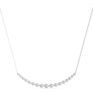 Delfiah Lab-Created Platinum Share Prong Set Diamond Necklace