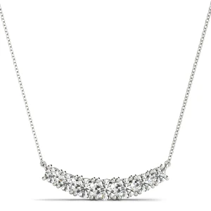 Clarah Lab-Created Platinum Prong Set Diamond Necklace
