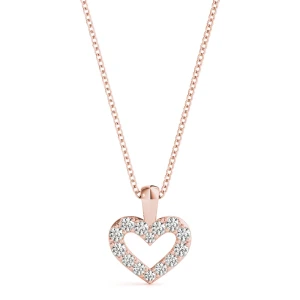 Blessy Lab Grown Diamond Rose Gold 4 Prong Heart Necklace