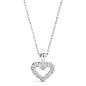 Blessy Lab-Created Diamond Round cut 4 Prong  Heart Necklace