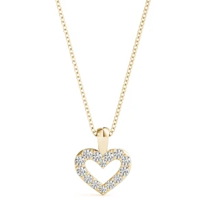 Blessy Lab-Created Diamond Yellow Gold 4 Prong Heart Necklace