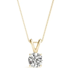 Clara Lab-Created Diamond Yellow Gold 4 Prong Solitaire Pendant Necklace