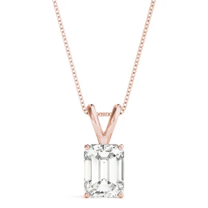 Brikya Natural Diamond Rose Gold 4 Prong  Necklace