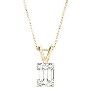 Brikya Natural Diamond Yellow Gold 4 Prong  Necklace