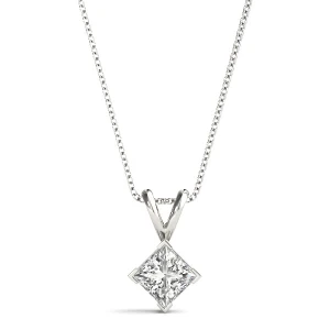 Darris Natural Diamond 4 Prong Solitaire Pendant Necklace
