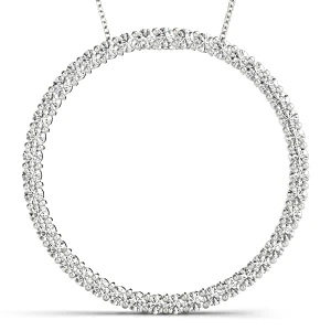 Austin Lab-Created Diamond Round cut Prong Set  Circle Pendant Necklace