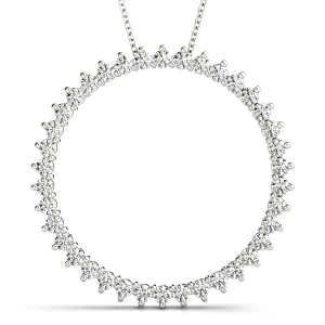 Harvey Lab-Created Diamond Round cut Prong Set  Circle Pendant Necklace