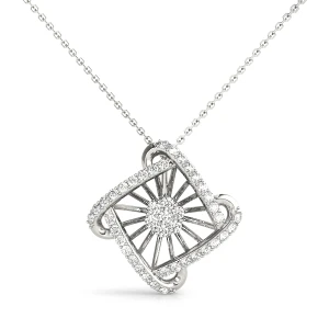 Alariv Lab-Created Diamond Round cut Prong Set Cluster Pendant Necklace