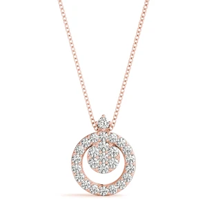 Torin  Lab Grown Diamond Rose Gold Prong Set Cluster Pendant Necklace
